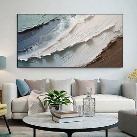 Handmade Oil Painting Original Abstract Seascape Oil Painting On Canvas Extra Large Wall Art Sea Painting Custom Painting Texture Art (style: 01, size: 150x220cm)