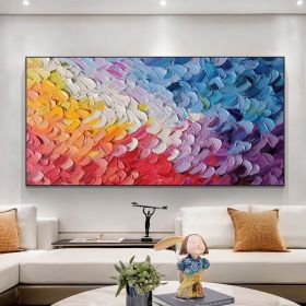 Handmade Oil Painting Original Oil Painting On Canvas Large Wall Art Abstract Colorful Feathers Painting Custom Painting Office Living room Bedro (style: 01, size: 70x140cm)