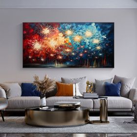 Handmade Oil Painting Large Original Firework Oil Painting on Canvas Abstract Color Painting Custom Textured Wall Art Bedroom Wall Decor Custom P (style: 01, size: 150x220cm)