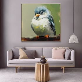 Hand Painted Oil Painting Original Colorful Animal Oil Painting On Canvas Bird Oil Painting Blue Bird Painting Impasto Original Art Animal Wall A (style: 01, size: 90x90cm)
