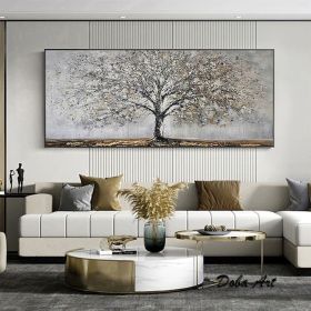 Handmade Oil Painting Canvas Wall Art Decoration Abstract Blooming Texture Tree Painting Abstract Plant Painting Home Living Room Bedroom Luxurio (style: 01, size: 50x100cm)