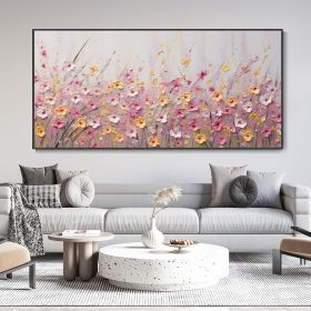 Handmade Oil Painting Original colorful flower canvas oil painting landscape art wall hanging hand-painted custom art living room decor fashion d (style: 01, size: 40x80cm)