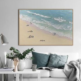 Hand Painted Oil Paintings Handmade Beach Landscape Oil Paintings On Canvas Wall Art Decoration Modern Abstract Picture Living Room Hallway Luxur (style: 01, size: 150x220cm)