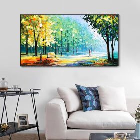 Hand Oil Painting Large Size Abstract Trees Landscape Oil Painting On Canvas Modern Pop Art Wall Picture For Home Decoration (style: 02, size: 70x140cm)