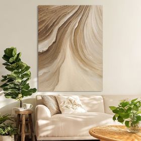 Hand Painted Oil Painting Time River Art Boho Wall Art Brown Abstract Minimalist Wall Art Painting Living Room Wall Decor 3D Texture Art Canvas O (style: 01, size: 50x70cm)