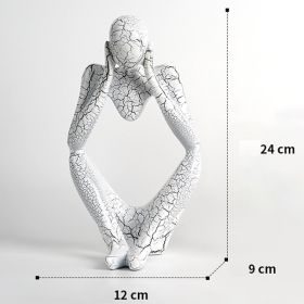Nordic Art Abstract Thinker Statue Home Crafts Resin Statues Abstract Figure Sculpture Small Ornaments Office Home Desktop Decor (Color: A3 - White - Large, Ships From: CN)