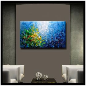 Large Original Oil Painting On Canvas Blue Sky Colorful Forest Painting Living Room Wall Art Hand-painted Heavy Textured Impasto Painting (style: 01, size: 100x150cm)