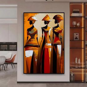 Handmade Oil Paintng African Abstract Art Figure Painting On Canvas Colorful Figure Art Painting Modern Art Wall Art For Home Decor (style: 01, size: 60x90cm)