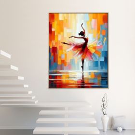 Handmade Oil Painting Oversize Lady Dancer Wall Art Thick Texture Modern Vivid Abstract Art Large Hand Painted Pretty Ballerina Colorful Painting (style: 01, size: 50x70cm)