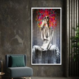 woman graffiti art (style: 01, size: 40x80cm)