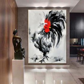 Original Hand Painted Rooster Cock Oil Painting On Canvas Modern Impressionist Animal Art Thick Paints Heavy Texture Aniaml Painting Wall Art For (style: 01, size: 70x100cm)