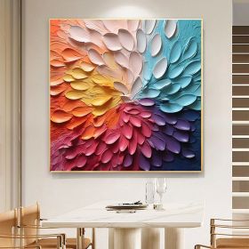 Hand Painted Original Textured Flower Oil Painting On Canvas Large Wall Art Abstract Minimalist Art Custom Painting Colorful Wall Art Decor Livin (style: 01, size: 160x160cm)