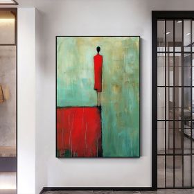 Original Hand Painted Single Figure Oil Painting On Canvas Large Wall Art Abstract Lonely Figure Wall Art Custom Painting Modern Living Room Home (style: 01, size: 90x130cm)