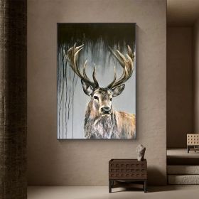Large Abstract Deer Oil Painting on Canvas Original Hand-painted Stag Canvas Wall Art Modern Animal Painting for Living Room Home décor (style: 01, size: 120x160cm)
