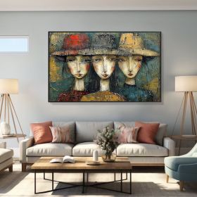 Original Little Girls Oil Painting on Canvas Large Wall Art Abstract Figure Painting Texture Wall Art Modern Wall Decor for Living Room (style: 01, size: 50x70cm)
