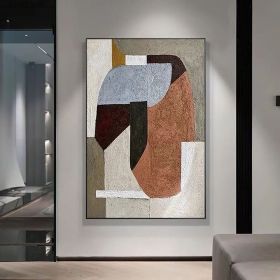 Wabi sabi minimalist wall art abstract oil painting on canvas boho textured wall art painting neutral wall decor entrance wall art decor (style: 01, size: 100x150cm)