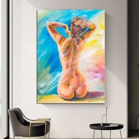 Hand Painted Naked back woman Oil painting on Canvas Modern Art Canvas Wall Art - Wrapped Canvas Painting (style: 01, size: 70x100cm)