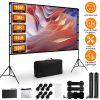 100-120" Portable Projector Screen with Stand, Foldable & Anti-Crease, HD 4K Movie Screen for Outdoor/Indoor Use, Home Theater