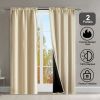 Polyester Rod Pocket Thermal Insulated Coated Lining 52 in. W x 84 in. L Indoor Blackout Curtains (Set of 2)