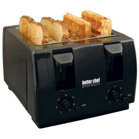 Better Chef Wide Slot 4-Slice Dual Control Toaster (Color: black)