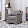 360 Degree Swivel Armchair Cotton linen skin-friendly fabric Ergonomic design Brass nail decorative armchair Living room chairs Bedroom chairs Living