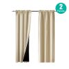 Polyester Rod Pocket Thermal Insulated Coated Lining 52 in. W x 84 in. L Indoor Blackout Curtains (Set of 2)