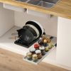 Pull Out Pots and Pans Organizer for Cabinet - 8 Adjustable Dividers, Tool-Free Installation, Damping Rail for Smooth Access