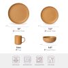12-Piece Stoneware Dinnerware Sets with Mugs | Microwave & Dishwasher Safe | Non-Toxic Dinner Plates Bowls Set | Stackable Matte Glaze Kitchenware for